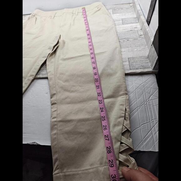 Chadwicks Capris pants Womens Size 10P Khaki Preppy Flat Front Zip 100% Cotton - Picture 11 of 12